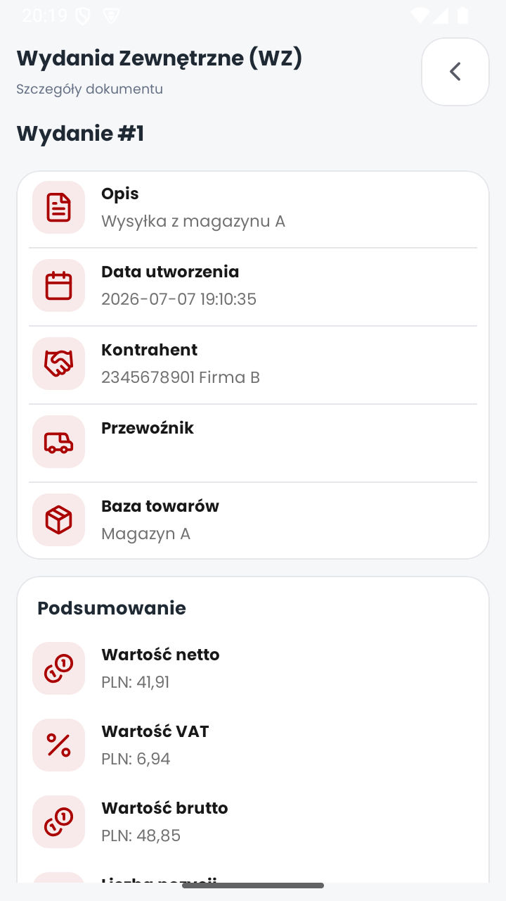 Szczegóły dokumentu wydania