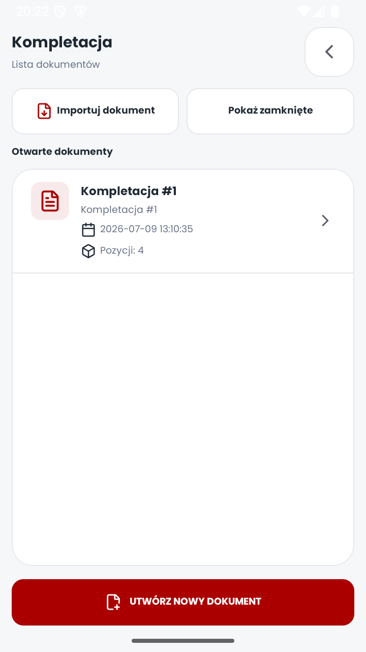 Lista dokumentów kompletacji