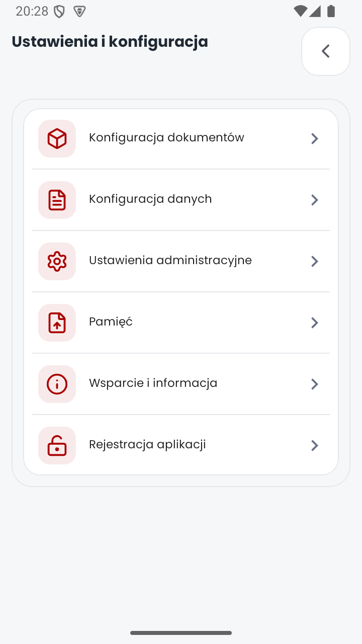 Ekran Ustawienia i konfiguracja