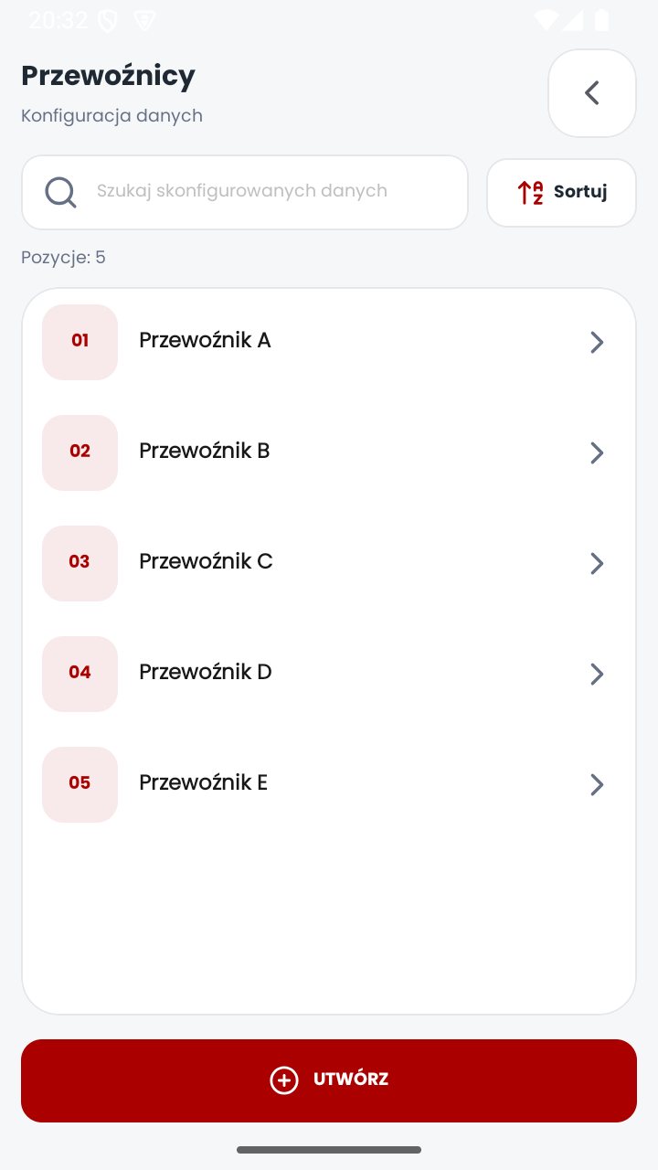 Lista przewoźników