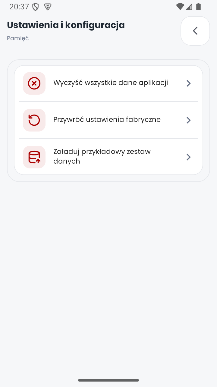 Sekcja Magazyn danych